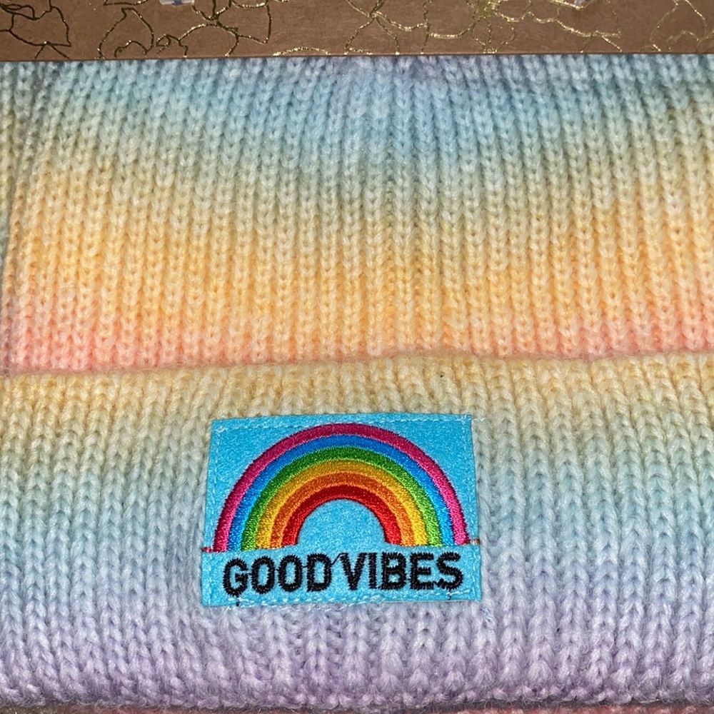 NEW mommy & me beanie hats good vibes tie dye unisex - Picture 2 of 6